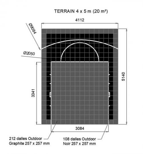 Terrain de basket 4x5 Graphite et Noir