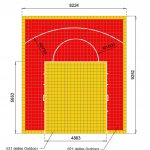 Demi-terrain de Basketball 9 x 8 M | Couleur(s) au choix