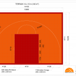 Terrain de Basketball intérieur 10 x 14 M | Couleur(s) au choix