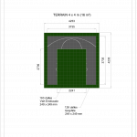 Terrain de Basketball intérieur 4 x 4 M | Couleur(s) au choix