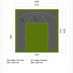 Terrain de Basketball intérieur 6 x 6 M | Couleur(s) au choix | Livraison et installation comprise