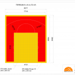 Terrain de Basketball intérieur 9 x 8 M | Couleur(s) au choix