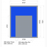 Terrain de basket intérieur 6 x 7 m | Bleu et gris | Déstockage