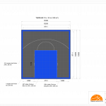 Terrain de basket intérieur 10m x 10m | Panier | Livraison et installation comprise