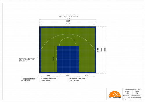 Plan Dalles Terrains Basket INTERIEUR avec rampes-12 x 10