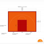 Terrain de basket intérieur 10m x 14m | Panier | Livraison et installation comprise