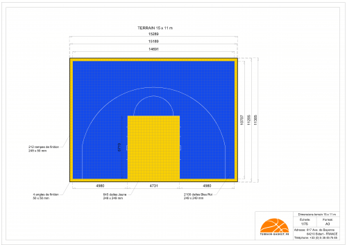 Plan Dalles Terrains Basket INTERIEUR avec rampes-15 x 11