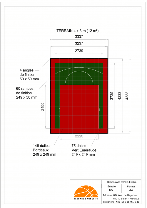 Plan Dalles Terrains Basket INTERIEUR avec rampes-4 x 3