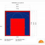 Terrain de basket intérieur 8m x 8m | Panier | Livraison et installation comprise