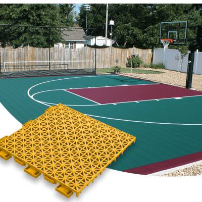 Dalles clipsables pour terrain de basket au m²