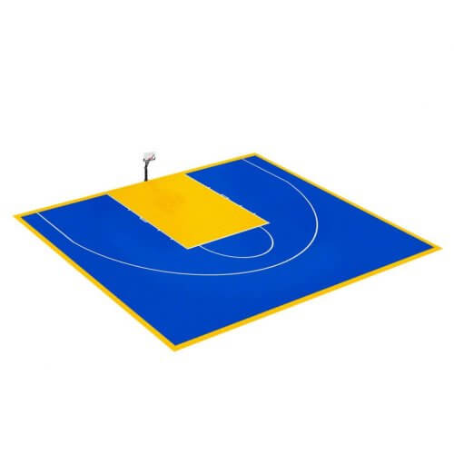 Terrain de Basket déstockage – 17m x 13m | 221m² | Jaune et bleu roi