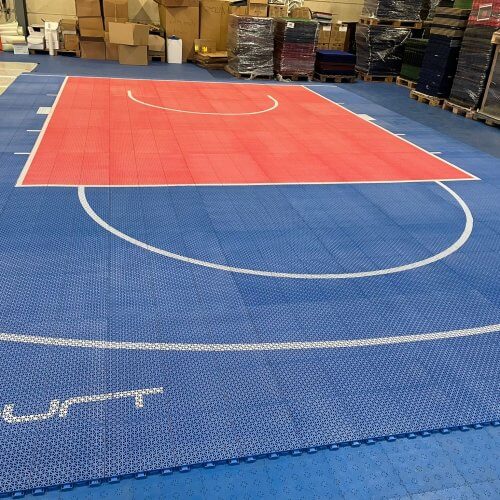 Terrain de Basketball 9m x 6m | 54m² | Rouge et bleu | Déstockage