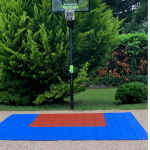 Terrain de basket en déstockage bleu et rouge 4m x 3m