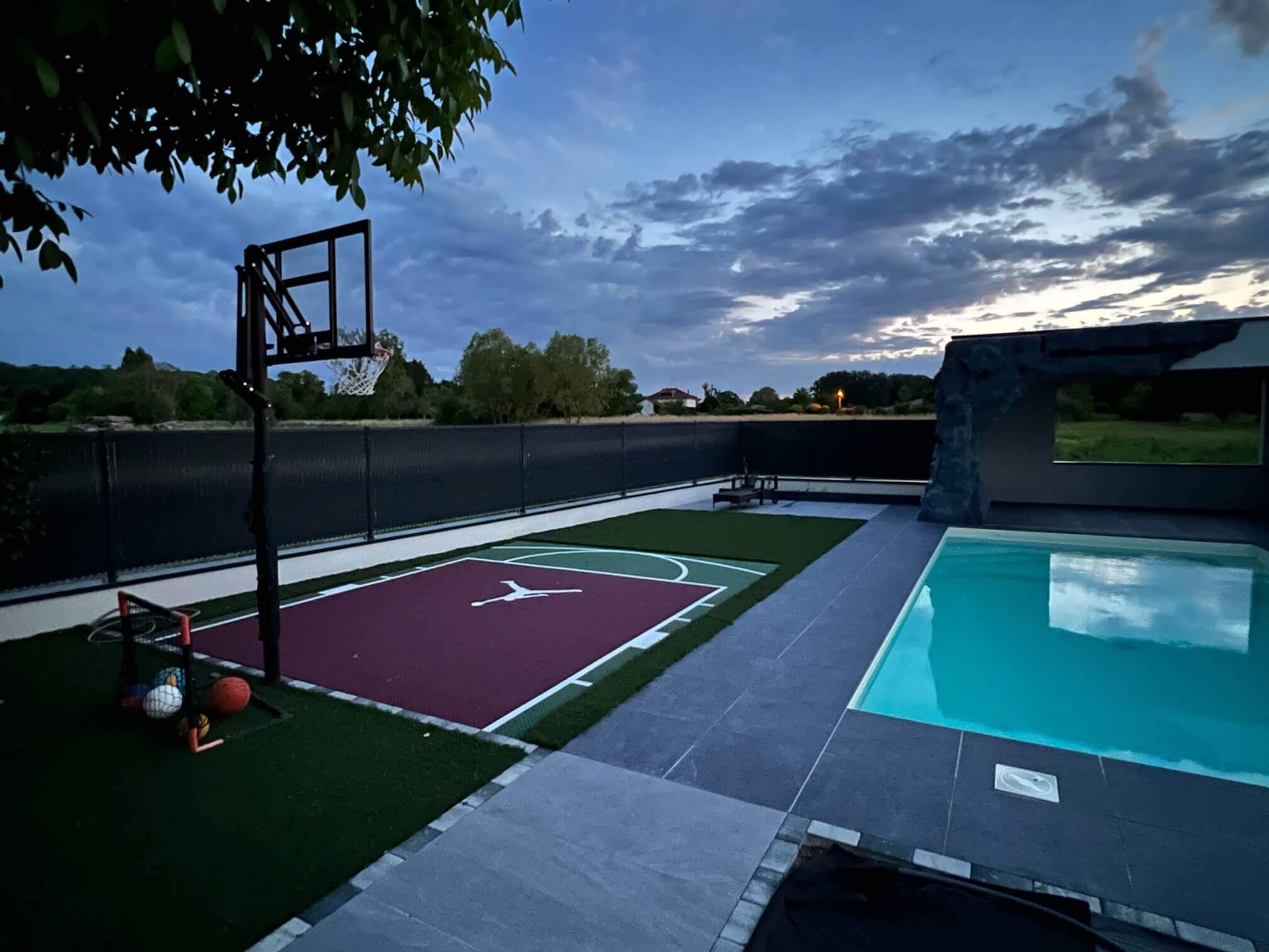 But De Basket/Football Flottant Pour Piscine - Jeu Aquatique Été - Enfants & Adultes - 2 Balles Incluses