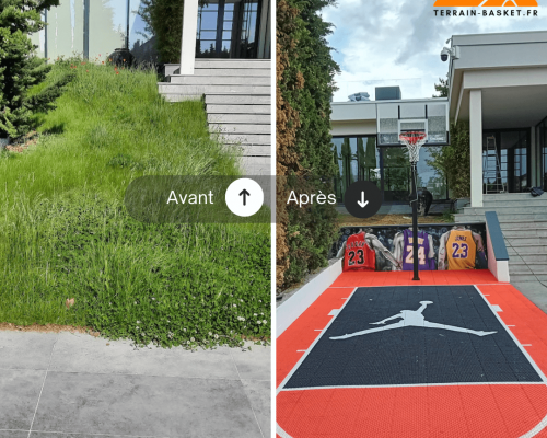 Avant et Après : Transformation d’un Jardin en Terrain de Basket Extérieur