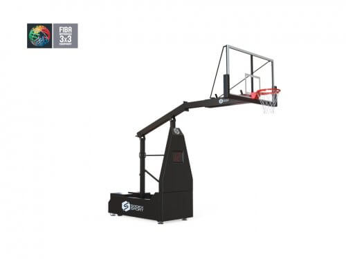 Panier de basket 3x3 mobile et pliable certifié FIBA, niv.2 déport 2,25m